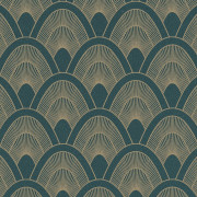 Papier peint Mayotte bleu nuit et doré - L'ODYSSEE - Caselio - OYS101456903