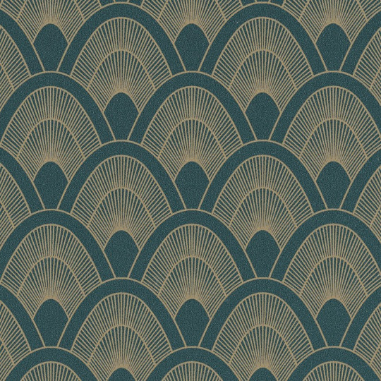 Papier peint Mayotte bleu nuit et doré - L'ODYSSEE - Caselio OYS101456903