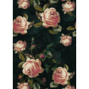Panoramique ENGLISH ROSES noir et rose - Beauty Full Image par Casadeco
