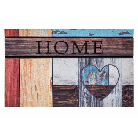 Paillasson extérieur caoutchouc recyclé "Top Wooden Heart" - Residence HAMAT 45x75