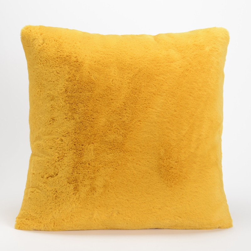Coussin Luxe moutarde tout doux - 50x50cm - Amadeus