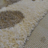 Tapis rond tête d'ours écru et taupe - Diamètre 120cm - RICHIE