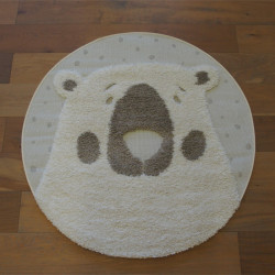 Tapis enfant rond "Tête d'ours écru" - Richie BALTA Diam.120