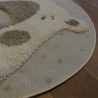 Tapis rond tête d'ours écru et taupe - Diamètre 120cm - RICHIE