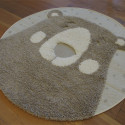 Tapis rond tête d'ours taupe - Diamètre 120cm - RICHIE