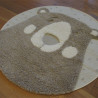 Tapis rond tête d'ours taupe - Diamètre 120cm - RICHIE