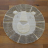 Tapis rond tête de LION taupe et beige - Diamètre 120cm - RICHIE