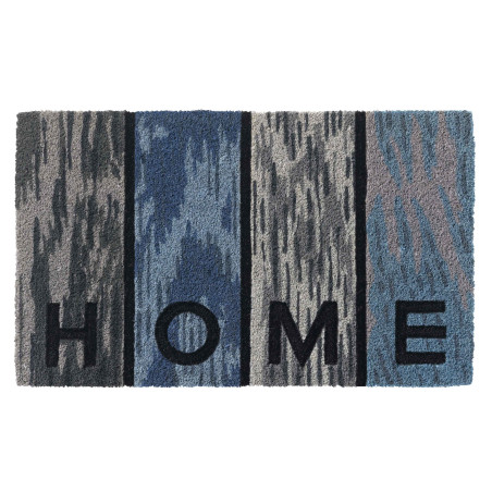 Paillasson intérieur coco "Woodpanel Home bleu" - Ruco Style HAMAT 45x75