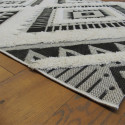 Tapis corde et shaggy Ethnique écru et noir - 160x230cm - RITUAL