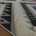 Tapis corde et shaggy Ethnique écru et noir - 160x230cm - RITUAL