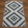 Tapis corde et shaggy Ethnique écru et noir - 160x230cm - RITUAL