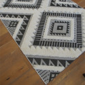 Tapis corde et shaggy Ethnique écru et noir - 160x230cm - RITUAL