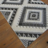 Tapis corde et shaggy Ethnique écru et noir - 160x230cm - RITUAL
