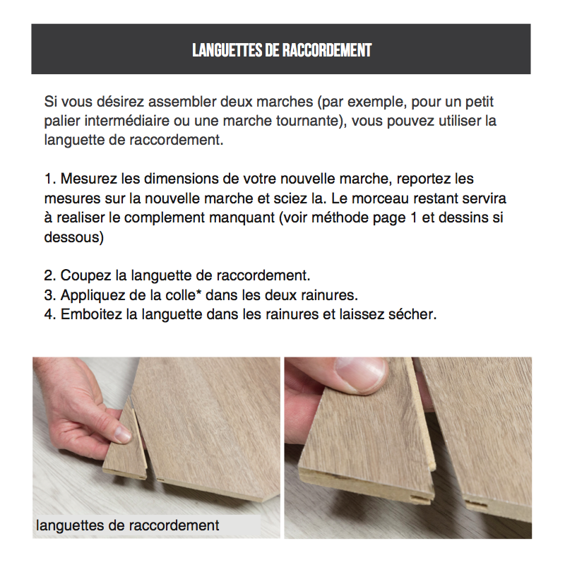Languette de raccordement - Lot de 4 - pour escalier Maestro Steps