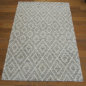 Tapis shaggy à motif berbère losanges gris chiné - 200x290cm - SHERPA