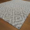 Tapis shaggy à motif berbère losanges gris chiné - 200x290cm - SHERPA