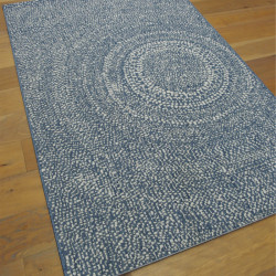 Tapis corde Cercles bleu et écru - Essenza BALTA 140x200