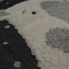 Tapis rond tête d'ours écru et noir - Diamètre 120cm - RICHIE