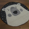 Tapis rond tête d'ours écru et noir - Diamètre 120cm - RICHIE