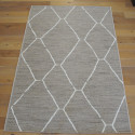 Tapis cordes tressées à motif berbère écru et taupe - 200x290cm - INDY