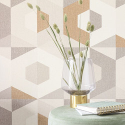 Papier peint Pop beige taupe doré blanc - MOOVE - Caselio - MVE101371919