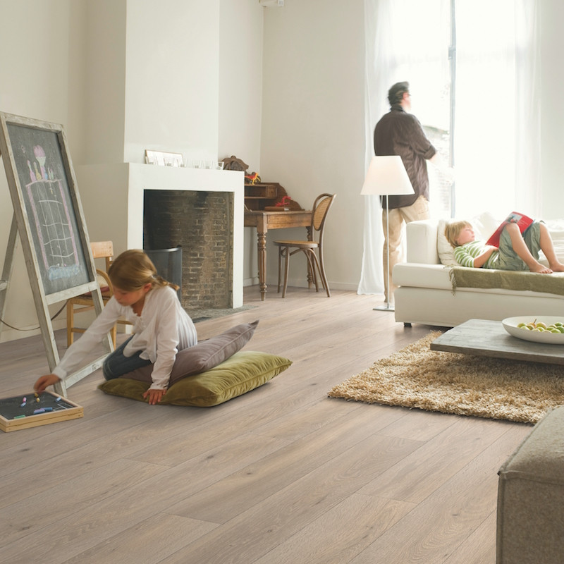 Sol Stratifié - parquet chêne Long Island naturel - LPU1661- Largo - QUICK STEP