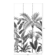 Panoramique jungle Tropical Forest noir et blanc - Collector - GRANDECO