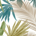 Papier peint JUNGLE FEVER bleu vert et doré - Collector GRANDECO Life