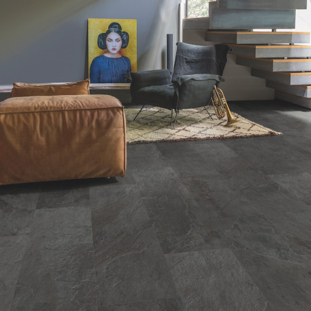 Dalle PVC clipsable "Ardoise noire RAMCL40035" - Livyn Ambient Rigid Click QUICK STEP