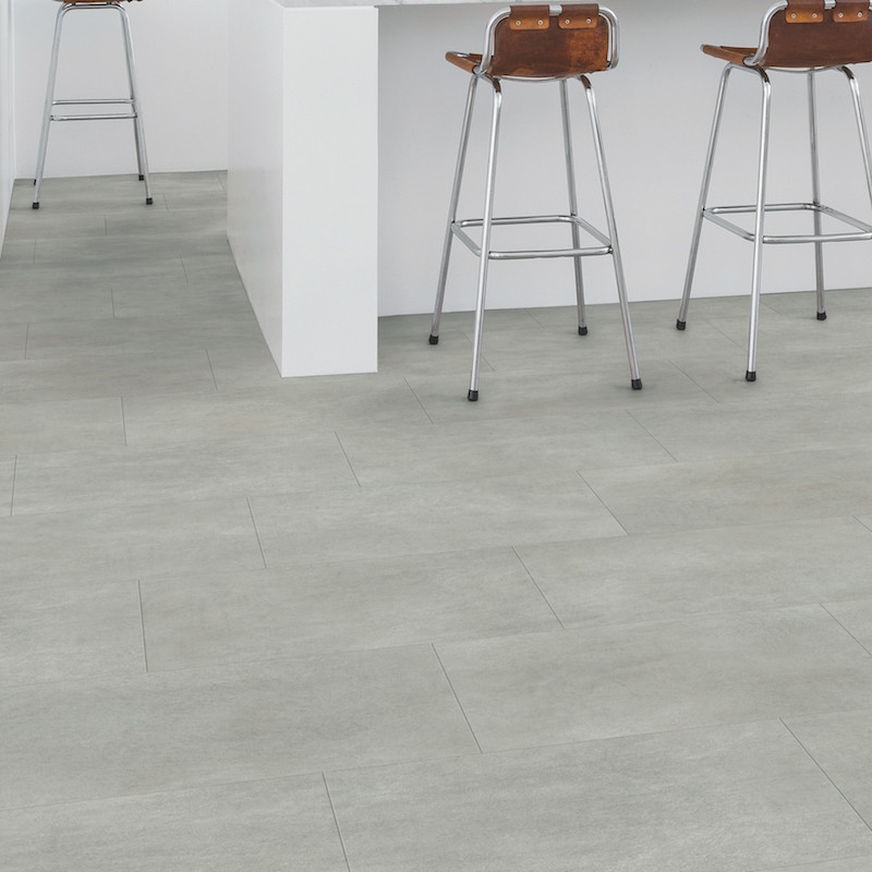 Lame PVC clipsable "Béton gris chaleureux AMCL40050" - Livyn Ambient Click QUICK STEP (résistant)