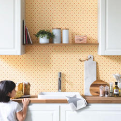 Papier peint Cocotte jaune - AU BISTROT D'ALICE - Caselio - BIS100652030
