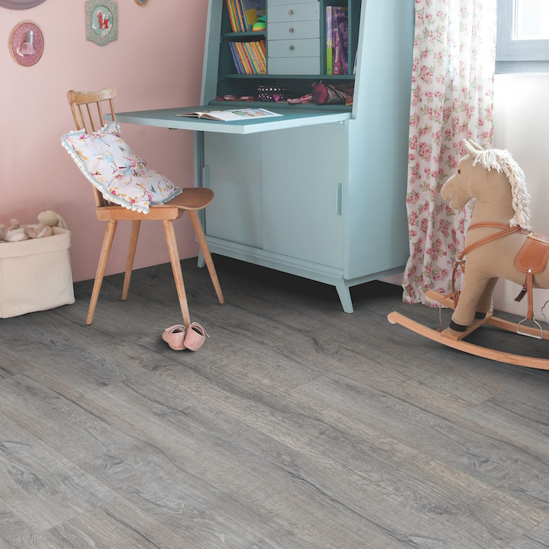 Lame PVC clipsable "Chêne héritage gris BACL40037" - Livyn Balance Click QUICK STEP (résistant)