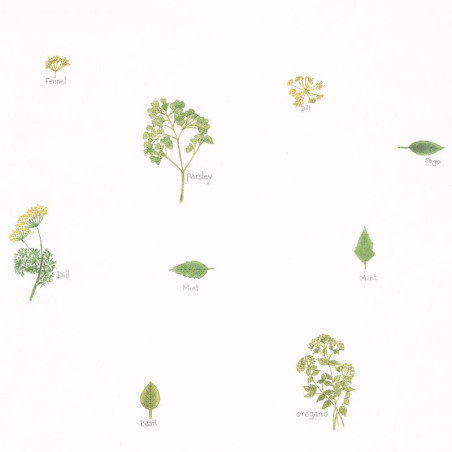 Papier peint Bouquet Garni vert - AU BISTROT D'ALICE - Caselio - BIS100627046