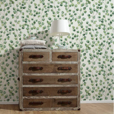 Papier peint Floral blanc et vert - GREENERY - AS Creation - 370441 