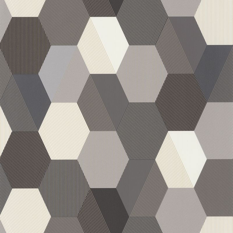 Papier peint Hexagone Or Noir -MOONLIGHT- Caselio MLG100109023