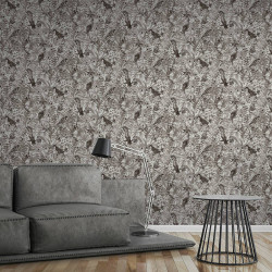 Papier peint Jungle Perroquets noir et blanc  - GREENERY - AS Creation - 372105 