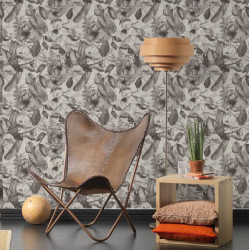 Papier peint Fleurs gris - GREENERY - AS Creation - 372163 