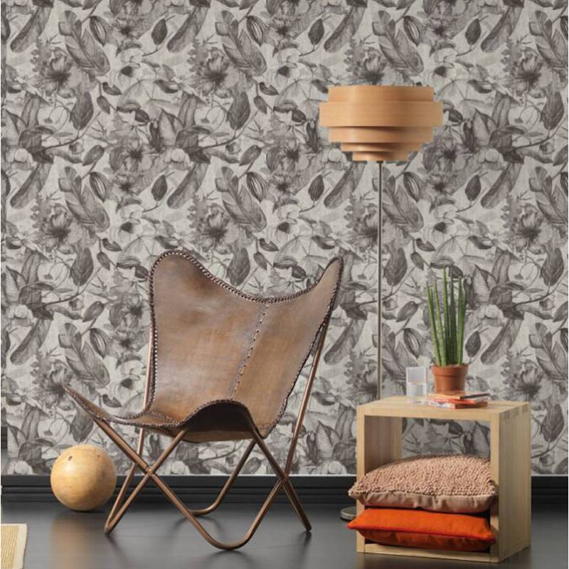 Papier peint Fleurs gris - GREENERY - AS Creation - 372163 