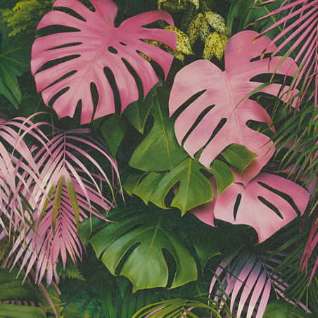 Papier peint Jungle amazonia rose vert 372801 - Greenery - AS CREATION