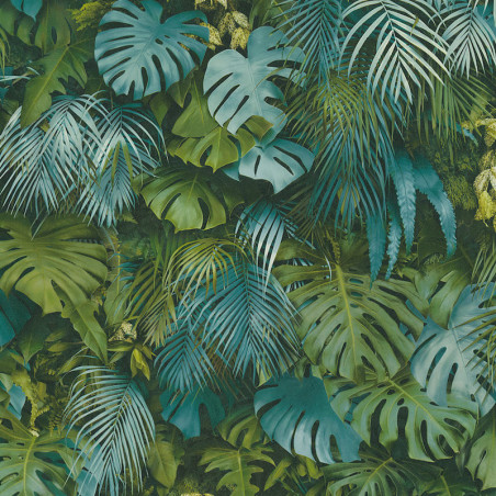 Papier peint Jungle amazonia vert bleu 372803 - Greenery - AS CREATION