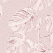 Papier peint Jungle feuille de bananier rose blanc 372811 - Greenery - AS CREATION