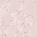 Papier peint Jungle feuille de bananier rose blanc 372811 - Greenery - AS CREATION