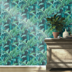 Papier peint Feuillage bleu vert - BARBARA HOME COLLECTION - Rasch - 536690