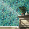 Papier peint intissé Barbara Home Collection feuillage bleu vert - Rasch
