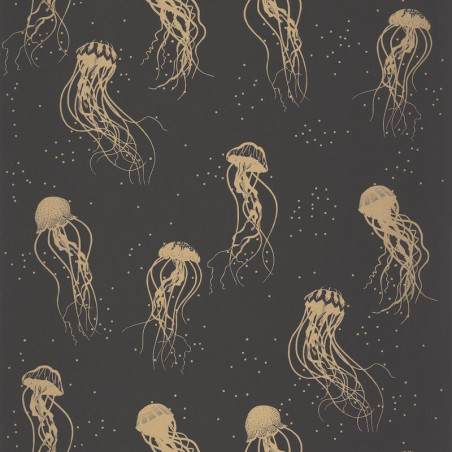 Papier peint Jellyfish Dance or et noir - MOONLIGHT - Caselio - MLG101042095