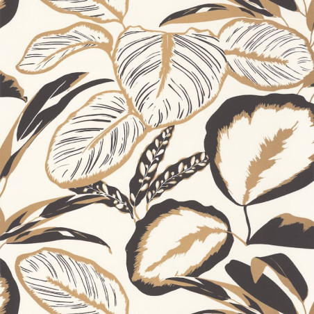 Papier peint Exotic Leaves Or Noir -MOONLIGHT- Caselio MLG101082093