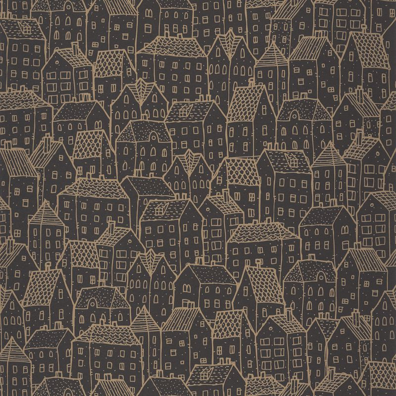 Papier peint Wonderland noir et or - MOONLIGHT - Caselio - MLG101122093