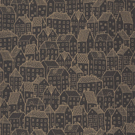 Papier peint Wonderland noir et or - MOONLIGHT - Caselio - MLG101122093