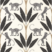 Papier peint Monkey Forest noir, blanc et or - MOONLIGHT - Caselio - MLG101179020