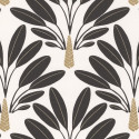 Papier peint Traveller Tree Noir Blanc Or -MOONLIGHT- Caselio MLG101269026